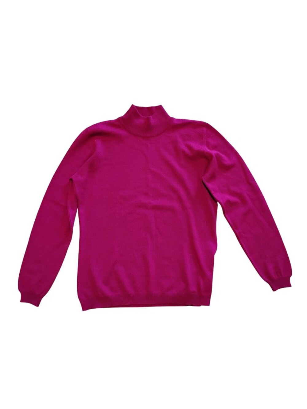 Saks Fifth Avenue Womens M Fuchsia Merino Wool Turtleneck Sweater Italy